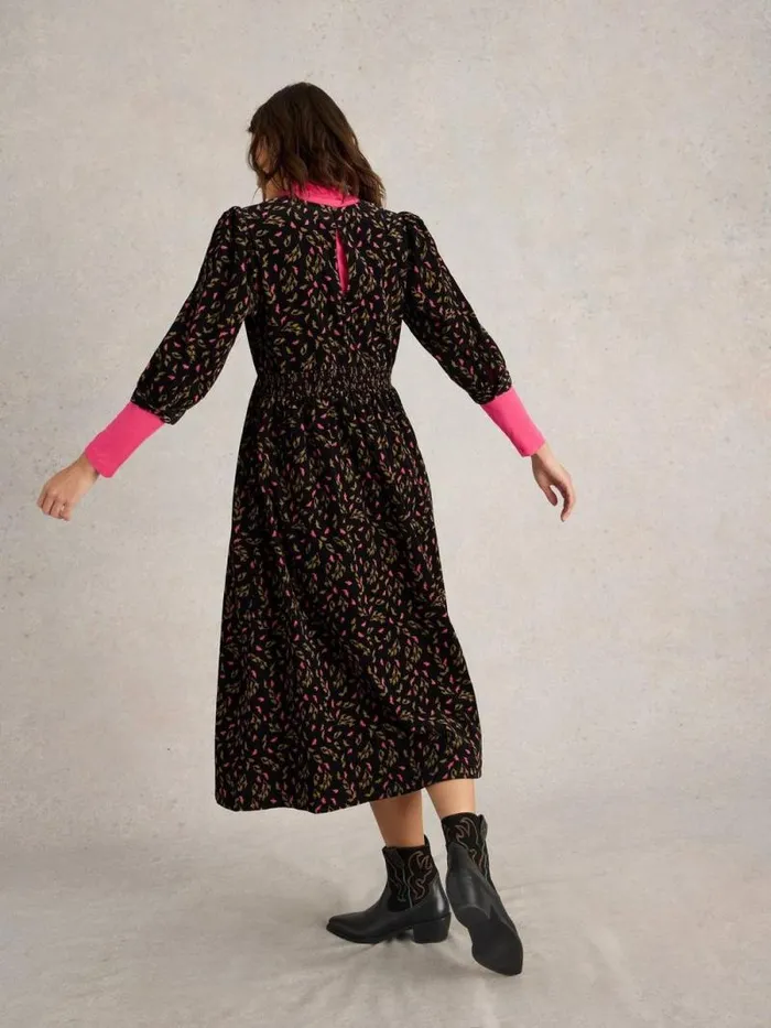 Women Lucy Cord Midi Dress Black Print White Stuff Dresses