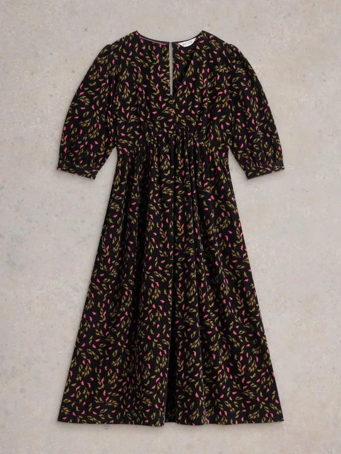 Women Lucy Cord Midi Dress Black Print White Stuff Dresses