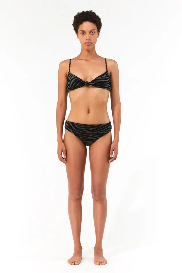 Women Mara Hoffman Bikini Bottoms Dori Bikini Bottom Black Gray