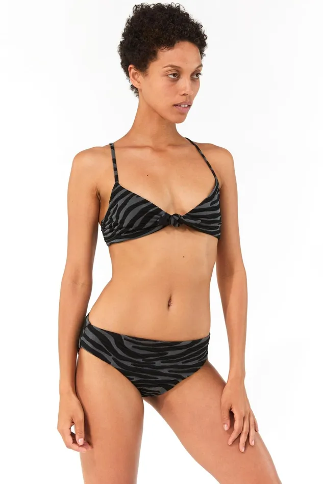 Women Mara Hoffman Bikini Bottoms Dori Bikini Bottom Black Gray