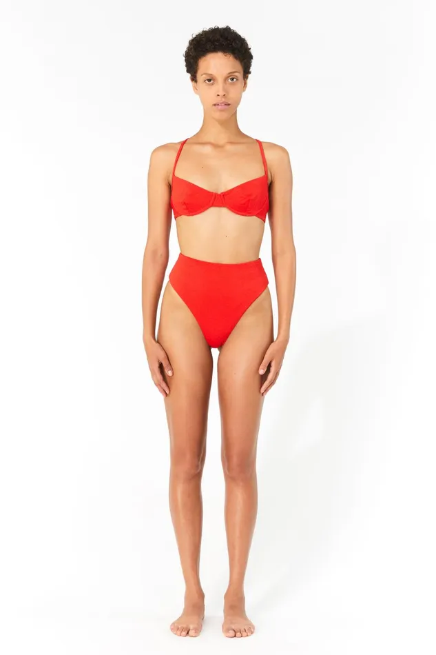 Women Mara Hoffman Bikini Bottoms Imina Bikini Bottom Red
