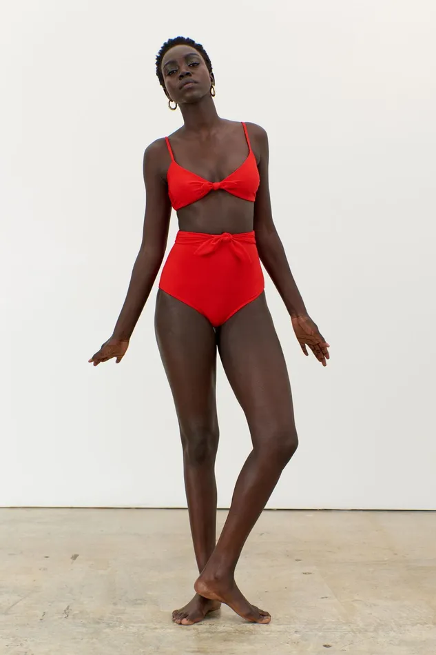 Women Mara Hoffman Bikini Bottoms Jay Bikini Bottom Red