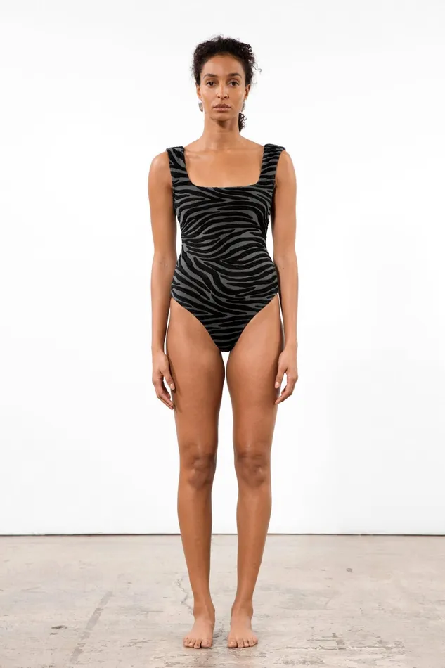 Women Mara Hoffman One Pieces Persephone One Piece Black Gray
