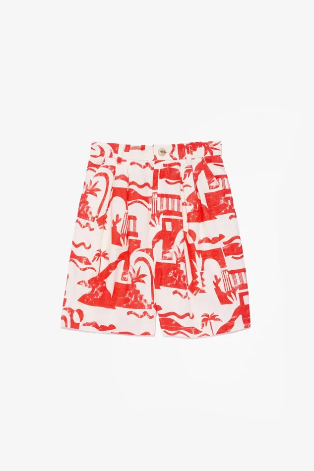 Women Mara Hoffman Pants and Shorts Poe Short Red Cream