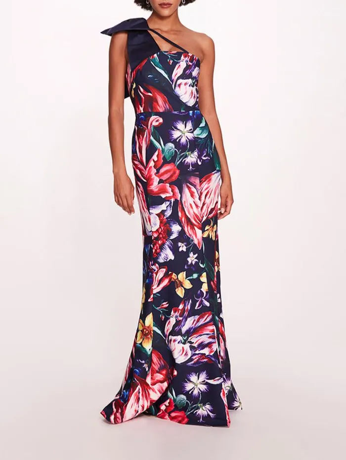 Women Marchesa Marchesa Notte Florilegium Gown Navy Multi
