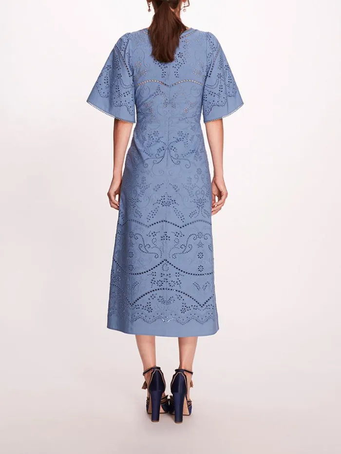 Women Marchesa Marchesa Rosa Dhalia Midi Dress Blue