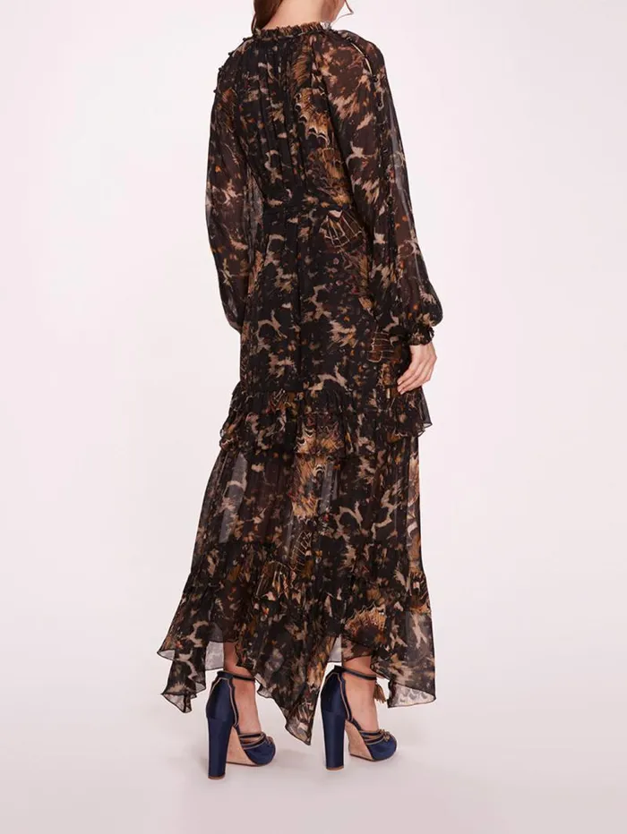 Women Marchesa Marchesa Rosa Monarch Maxi Dress Black Multi