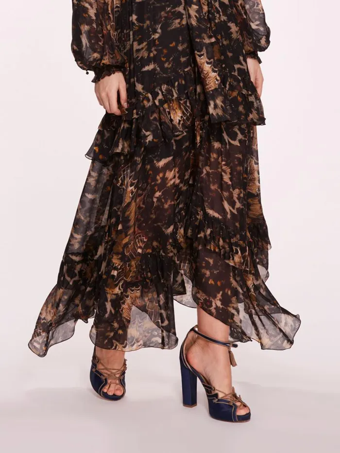 Women Marchesa Marchesa Rosa Monarch Maxi Dress Black Multi