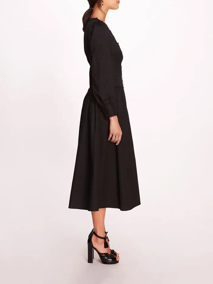 Women Marchesa Marchesa Rosa Tansy Midi Dress Black