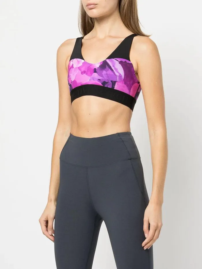 Women Marchesa Tops Coco Printed Bra Raspberry Multi