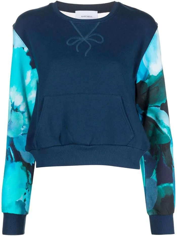 Women Marchesa Tops Wilma Sweatshirt Printed Navy Multi