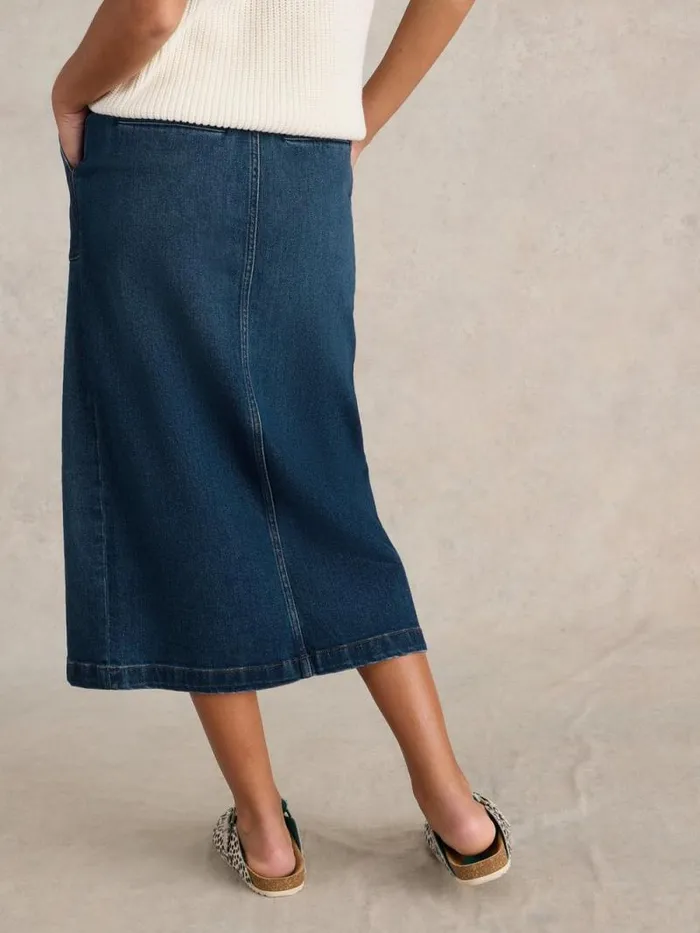 Women Maren Denim Midi Skirt Mid Denim White Stuff Skirts Women Maren Denim Midi Skirt Mid Denim White Stuff Skirts