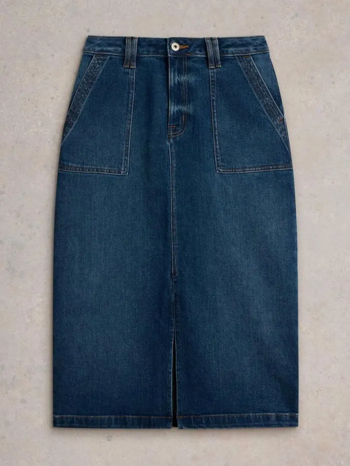 Women Maren Denim Midi Skirt Mid Denim White Stuff Skirts Women Maren Denim Midi Skirt Mid Denim White Stuff Skirts