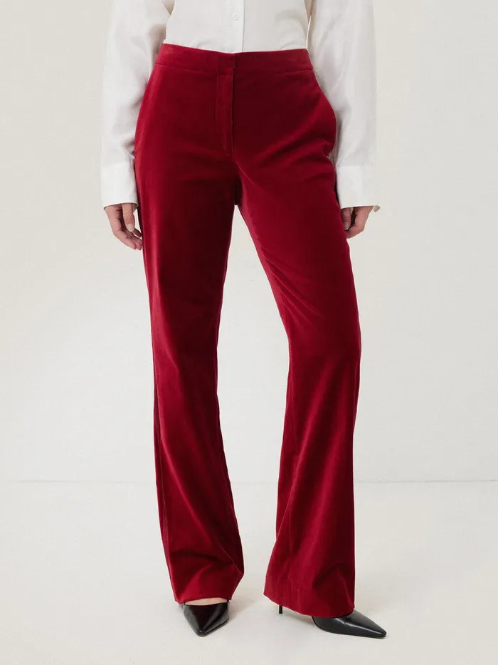 Women Mason Velvet Trouser Red Jigsaw Trousers