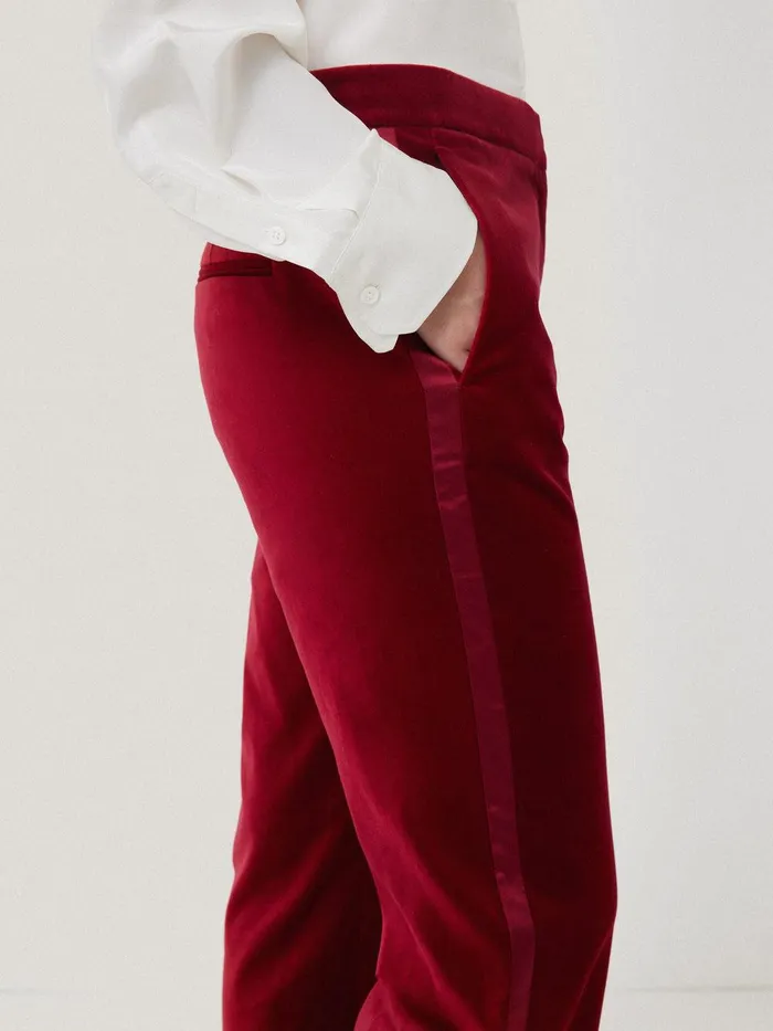 Women Mason Velvet Trouser Red Jigsaw Trousers