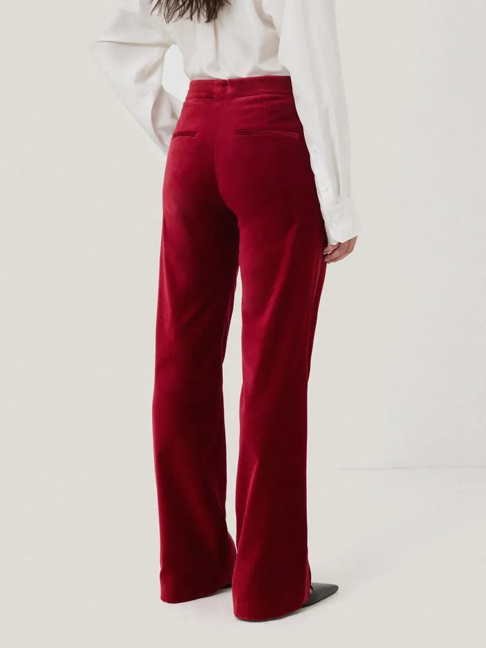 Women Mason Velvet Trouser Red Jigsaw Trousers