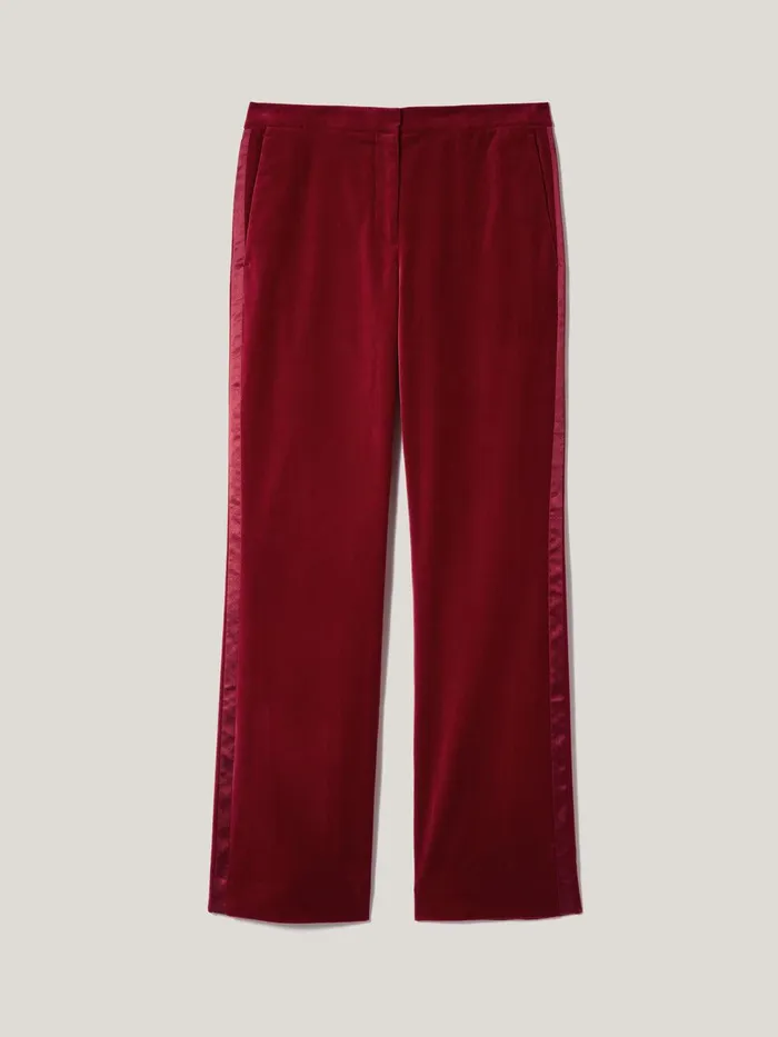 Women Mason Velvet Trouser Red Jigsaw Trousers