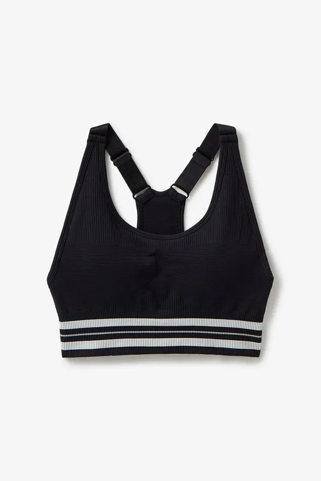 Women Matching Sets Fila Lucky Ace Seamless Sports Bra 985 Blackgardeniaultimate Gray