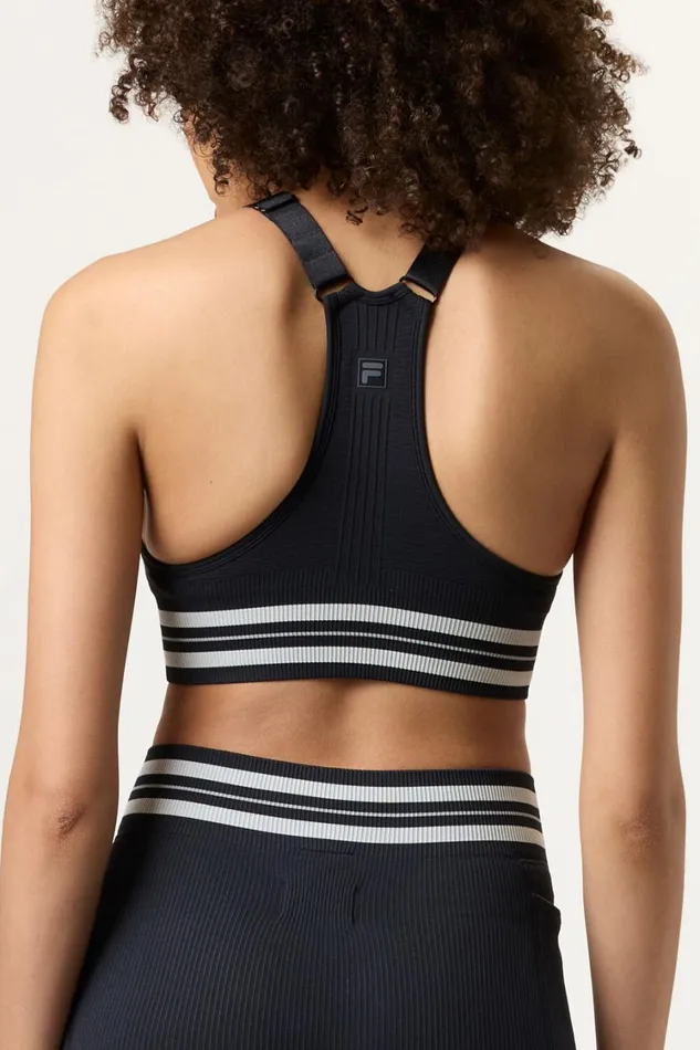 Women Matching Sets Fila Lucky Ace Seamless Sports Bra 985 Blackgardeniaultimate Gray