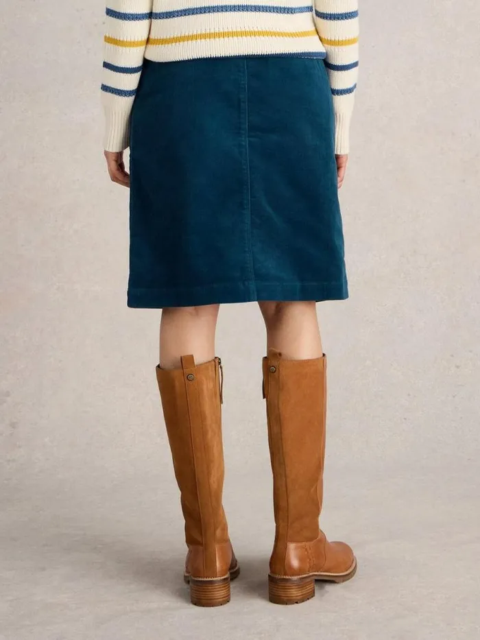 Women Melody Organic Cord Skirt Mid Teal White Stuff Skirts