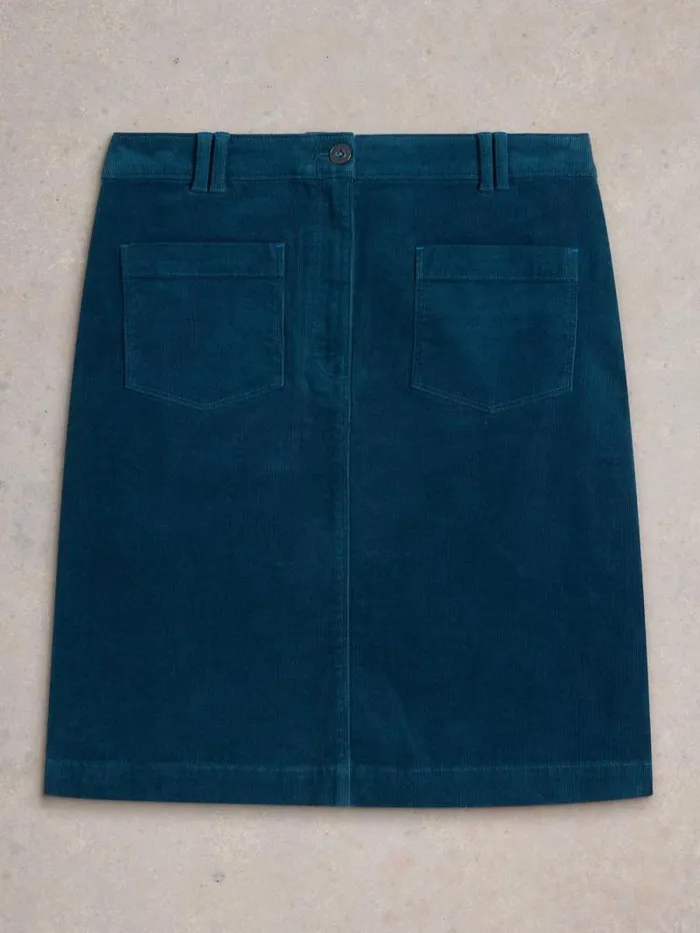 Women Melody Organic Cord Skirt Mid Teal White Stuff Skirts