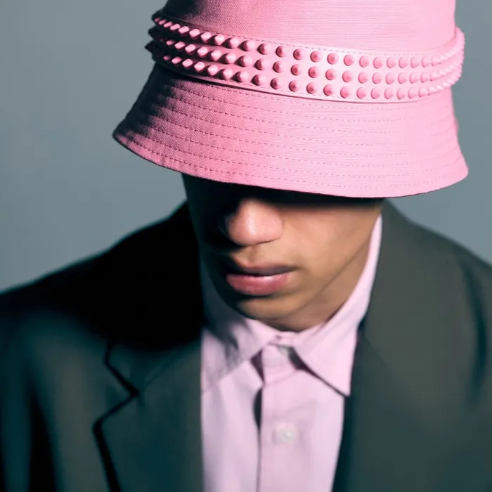 WomenMen Bobino Spikes Bucket Hat 8211 Cotton And Calf Leather 8211 Calipso Christian Louboutin Hats WomenMen Bobino Spikes Bucket Hat 8211 Cotton And Calf Leather 8211 Calipso Christian Louboutin Hats