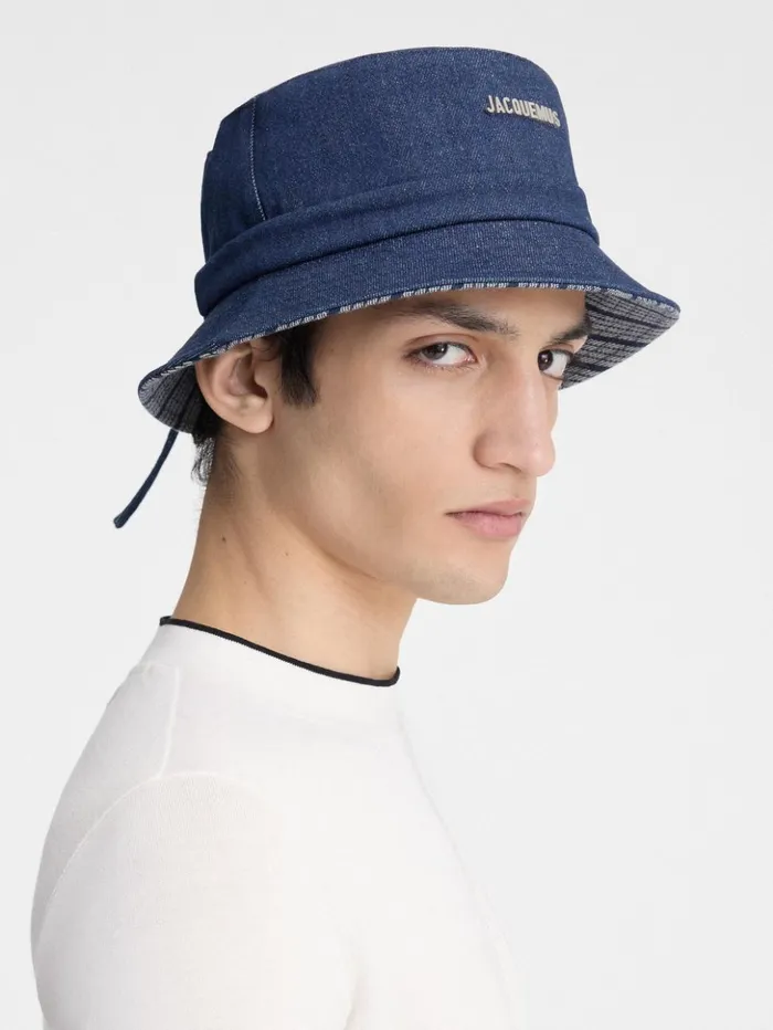 WomenMen Hats JACQUEMUS The Gadjo Bucket Hat Navy Navy Stripes WomenMen Hats JACQUEMUS The Gadjo Bucket Hat Navy Navy Stripes