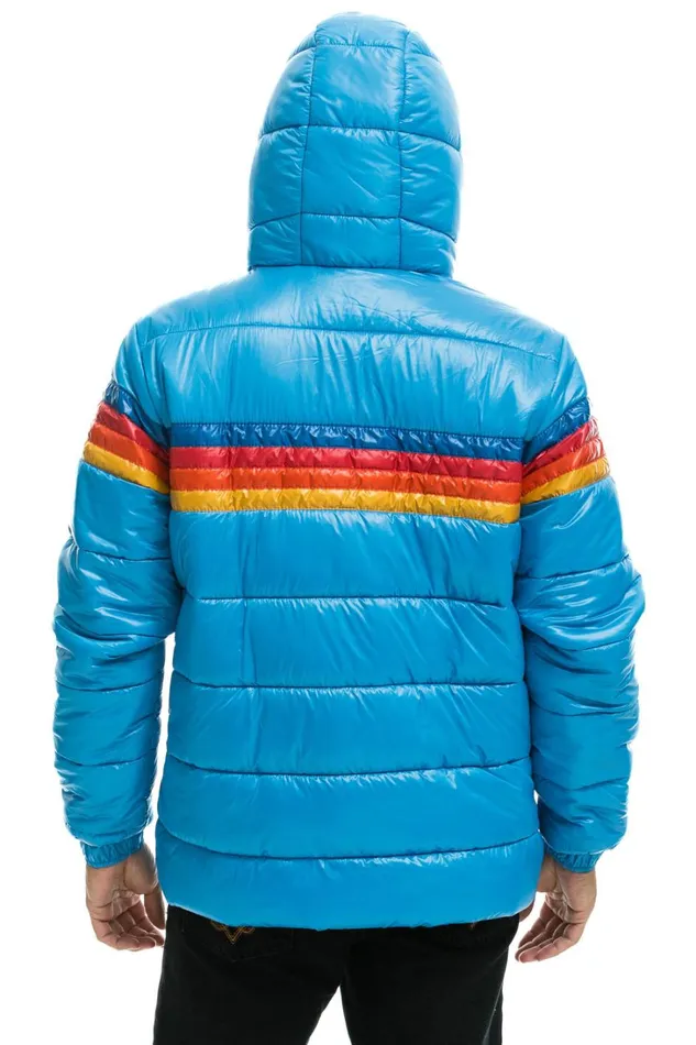 WomenMen Outerwear Aviator Nation 4 STRIPE LUXE TREKKER JACKET 8211 GLOSSY OCEAN WomenMen Outerwear Aviator Nation 4 STRIPE LUXE TREKKER JACKET 8211 GLOSSY OCEAN