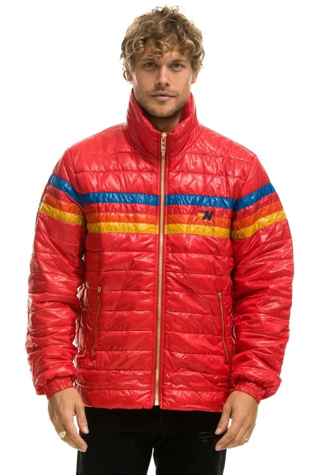 WomenMen Outerwear Aviator Nation 4 STRIPE TRAVELER JACKET 8211 GLOSSY CHERRY