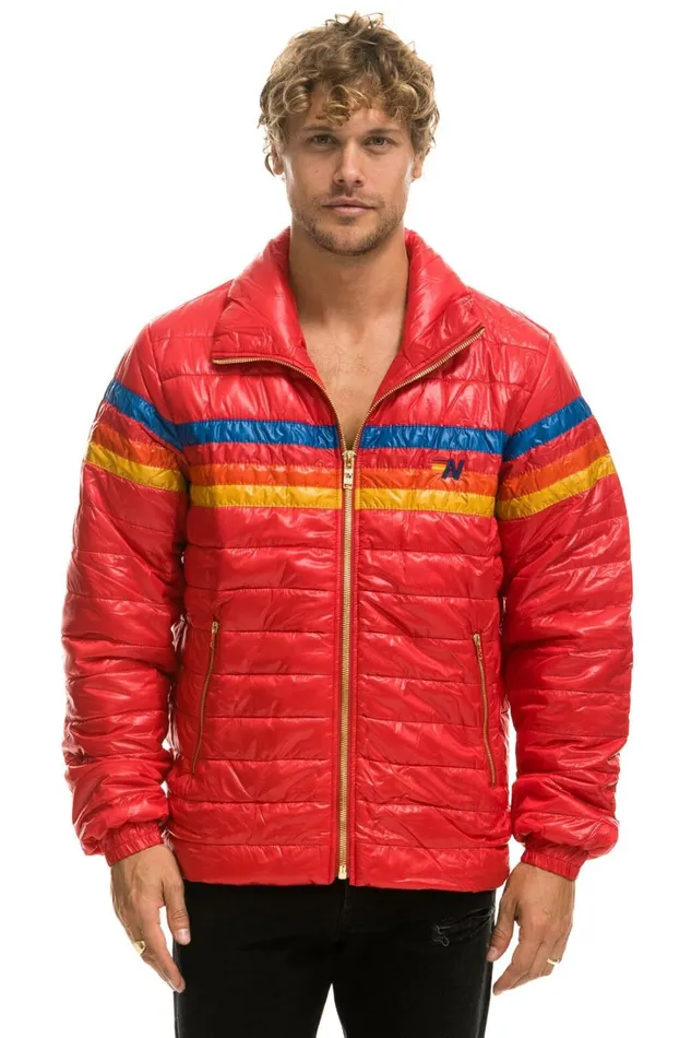WomenMen Outerwear Aviator Nation 4 STRIPE TRAVELER JACKET 8211 GLOSSY CHERRY