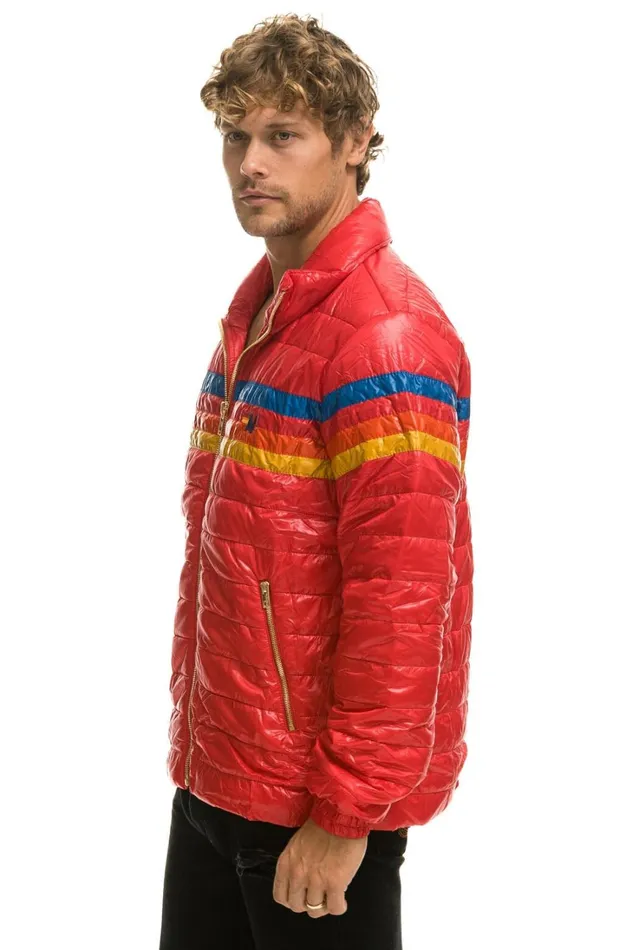 WomenMen Outerwear Aviator Nation 4 STRIPE TRAVELER JACKET 8211 GLOSSY CHERRY
