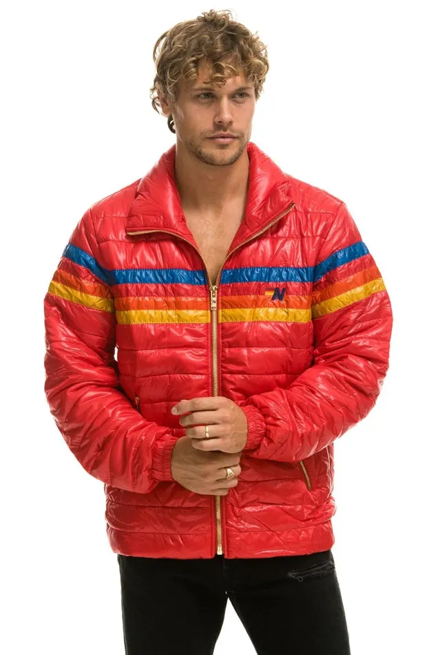 WomenMen Outerwear Aviator Nation 4 STRIPE TRAVELER JACKET 8211 GLOSSY CHERRY