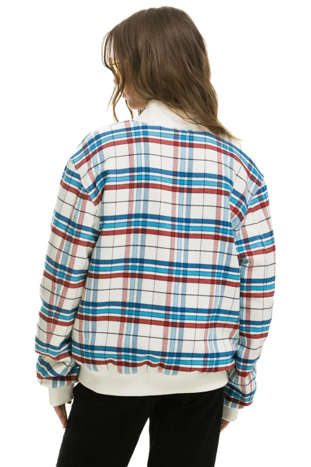 WomenMen Outerwear Aviator Nation PLAID UNISEX VARSITY JACKET 8211 MONTAUK PLAID