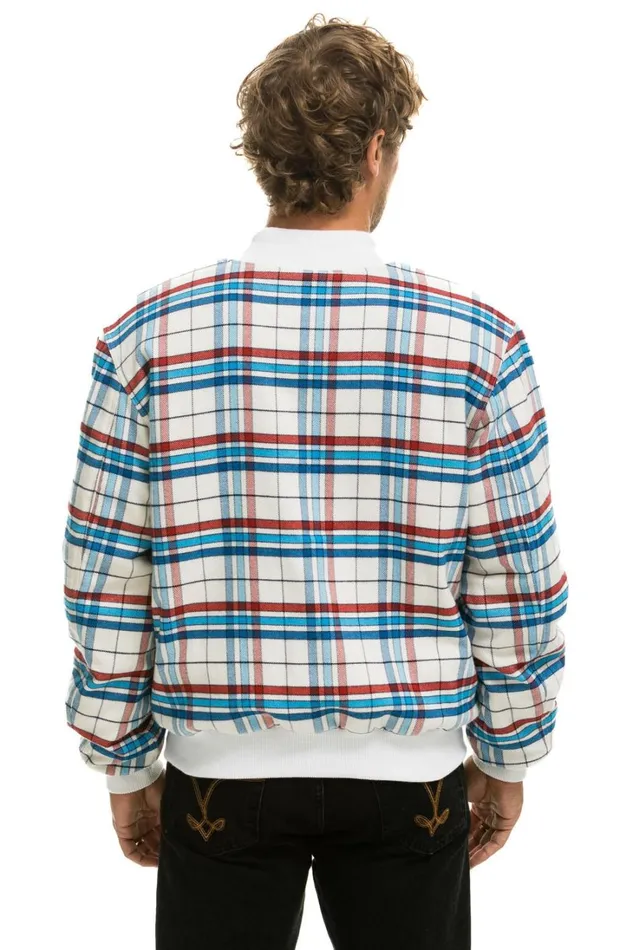WomenMen Outerwear Aviator Nation PLAID UNISEX VARSITY JACKET 8211 MONTAUK PLAID