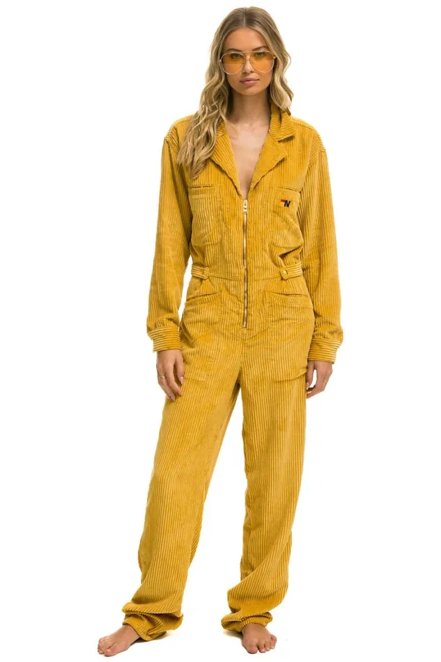 WomenMen Outerwear Aviator Nation UNISEX CORDUROY FLIGHT SUIT 8211 HONEY