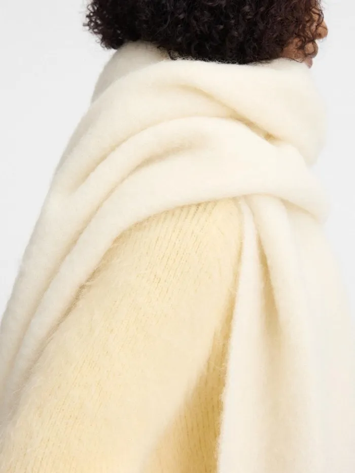 WomenMen Scarves Beanies and Gloves JACQUEMUS The Carro Scarf Offwhite