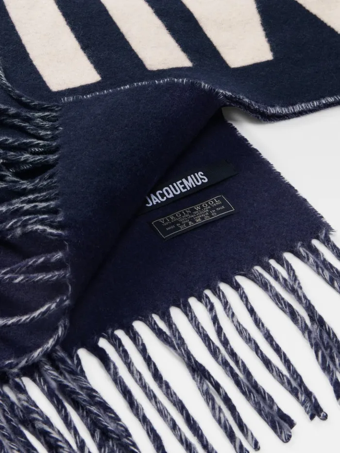 WomenMen Scarves Beanies and Gloves JACQUEMUS The Jacquemus Scarf Navy WomenMen Scarves Beanies and Gloves JACQUEMUS The Jacquemus Scarf Navy