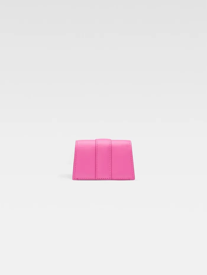 WomenMen Small Leather Goods JACQUEMUS The Bambino Flap Case Neon Pink