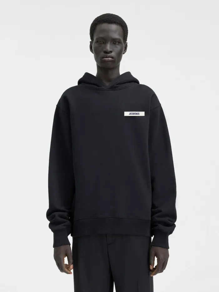 WomenMen Sweatshirts and Joggings JACQUEMUS The Gros Grain Hoodie Black