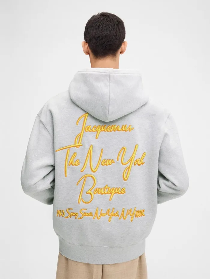 WomenMen Sweatshirts and Joggings JACQUEMUS The New York Hoodie New York Adresse Grey WomenMen Sweatshirts and Joggings JACQUEMUS The New York Hoodie New York Adresse Grey