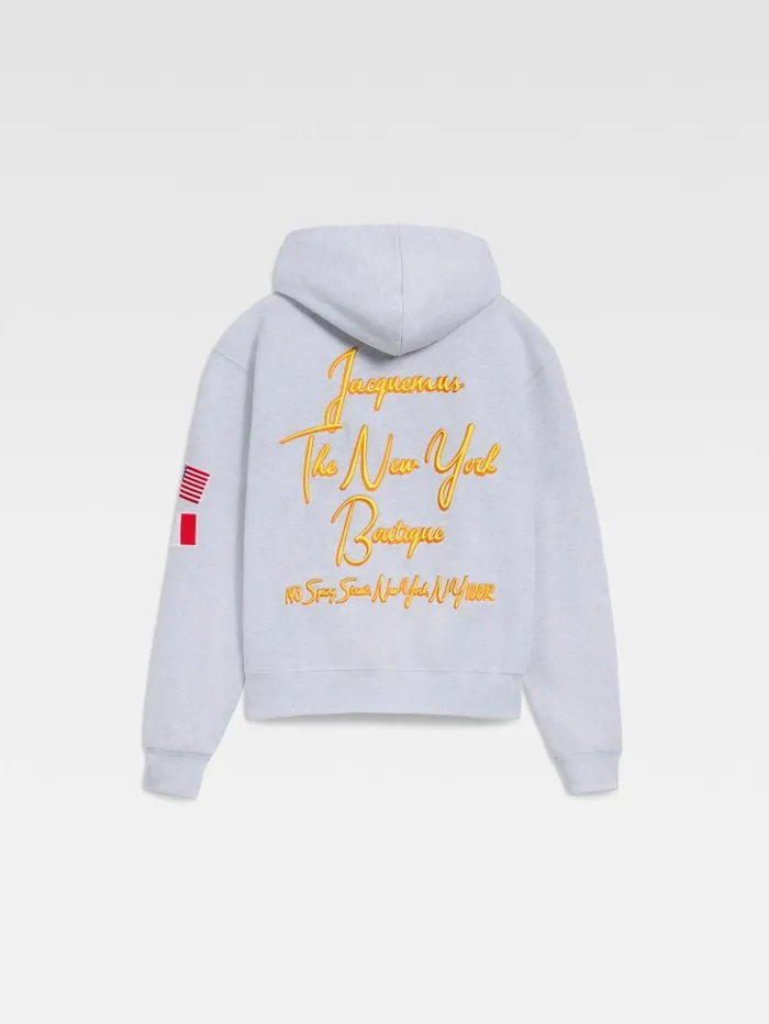 WomenMen Sweatshirts and Joggings JACQUEMUS The New York Hoodie New York Adresse Grey WomenMen Sweatshirts and Joggings JACQUEMUS The New York Hoodie New York Adresse Grey
