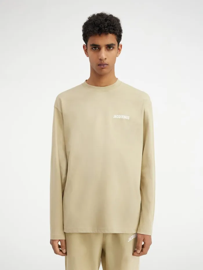 WomenMen Tshirts JACQUEMUS The Longsleeve Tshirt Light Khaki