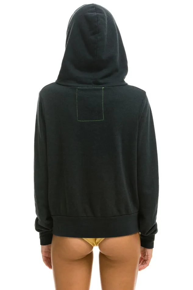 WomenMen Tops Aviator Nation 5 STRIPE HOODIE 8211 CHARCOAL BLUE