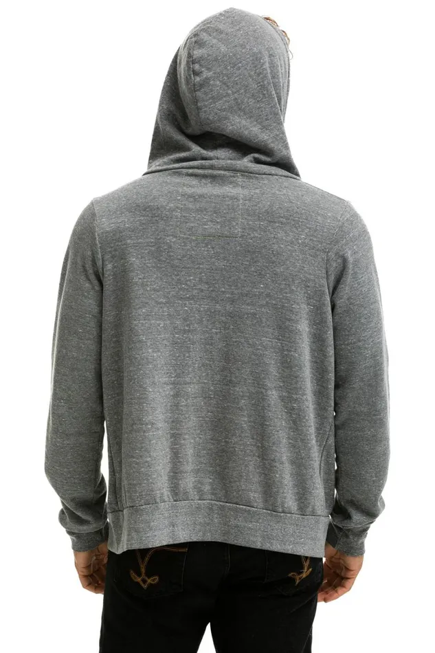 WomenMen Tops Aviator Nation 5 STRIPE HOODIE 8211 HEATHER GREY NEON RAINBOW WomenMen Tops Aviator Nation 5 STRIPE HOODIE 8211 HEATHER GREY NEON RAINBOW