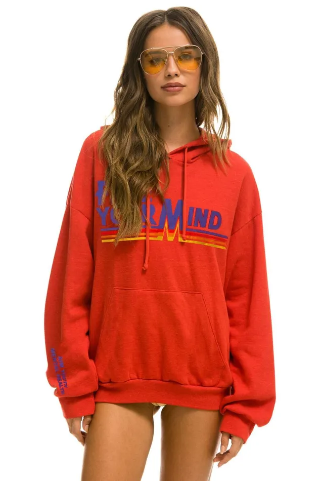 WomenMen Tops Aviator Nation AVIATOR NATION AIM YOUTH MENTAL HEALTH RELAXED PULLOVER HOODIE 8211 RED WomenMen Tops Aviator Nation AVIATOR NATION AIM YOUTH MENTAL HEALTH RELAXED PULLOVER HOODIE 8211 RED