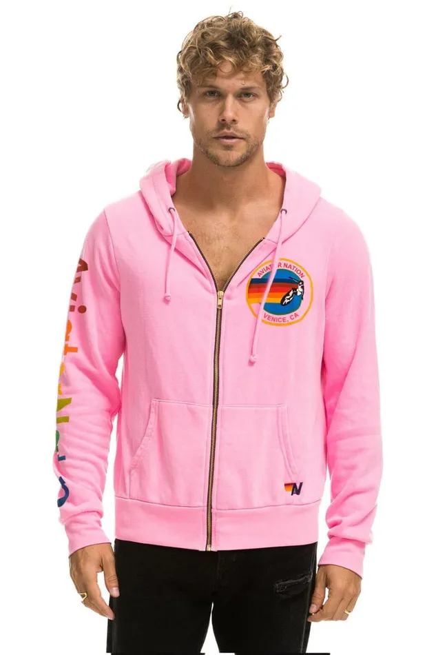 WomenMen Tops Aviator Nation AVIATOR NATION HOODIE 8211 NEON PINK WomenMen Tops Aviator Nation AVIATOR NATION HOODIE 8211 NEON PINK