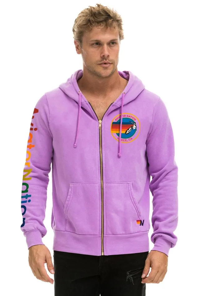 WomenMen Tops Aviator Nation AVIATOR NATION HOODIE 8211 NEON PURPLE WomenMen Tops Aviator Nation AVIATOR NATION HOODIE 8211 NEON PURPLE