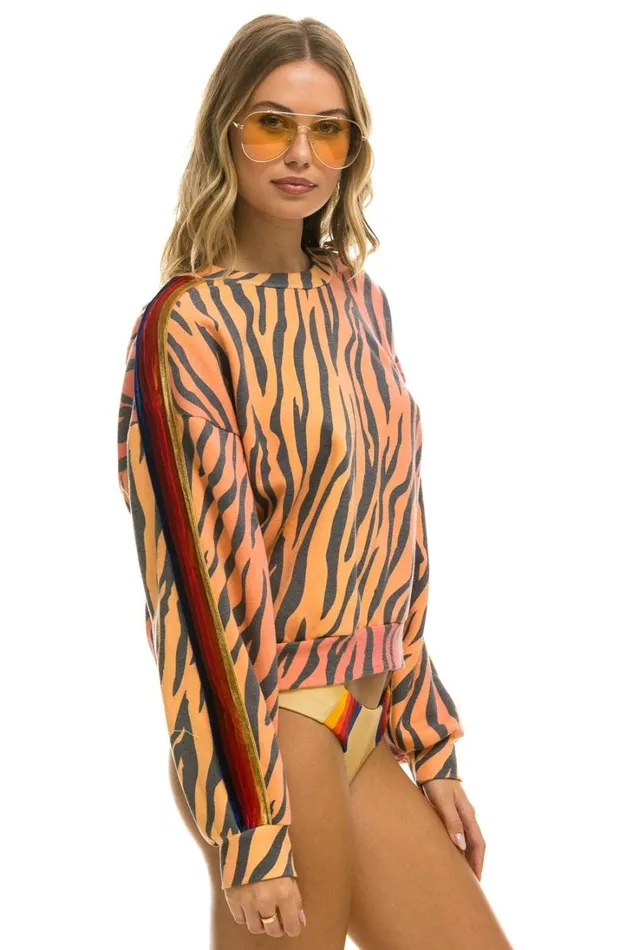 WomenMen Tops Aviator Nation CLASSIC RELAXED FIT CREW SWEATSHIRT 8211 TIGER WomenMen Tops Aviator Nation CLASSIC RELAXED FIT CREW SWEATSHIRT 8211 TIGER