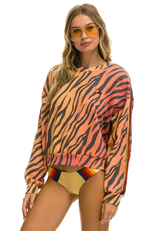WomenMen Tops Aviator Nation CLASSIC RELAXED FIT CREW SWEATSHIRT 8211 TIGER WomenMen Tops Aviator Nation CLASSIC RELAXED FIT CREW SWEATSHIRT 8211 TIGER