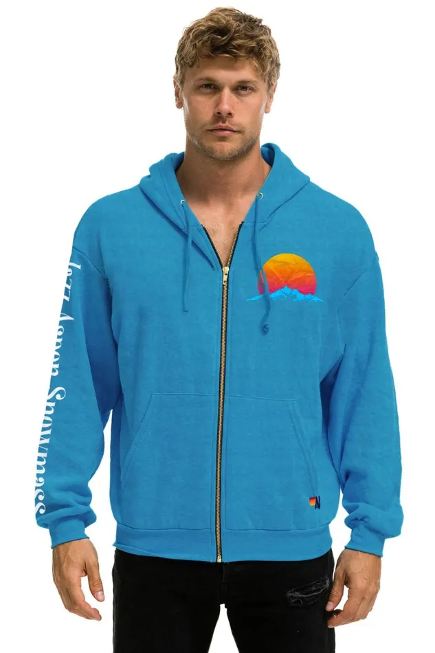 WomenMen Tops Aviator Nation JAZZ ASPEN SNOWMASS 2023 RELAXED ZIP HOODIE 8211 OCEAN WomenMen Tops Aviator Nation JAZZ ASPEN SNOWMASS 2023 RELAXED ZIP HOODIE 8211 OCEAN